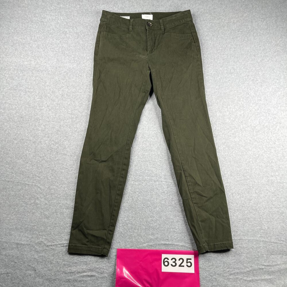 Loft Pants Curvy Skinny Ankle Olive Green Casual Classic Womens Size 2